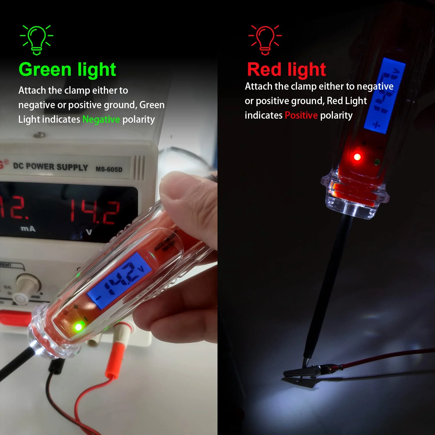 Generic Automotive Test Light DC 3-60V Light Tester with Voltmeter, Heavy Duty Auto Ciruit Tester with LCD Backlight Display and LED In