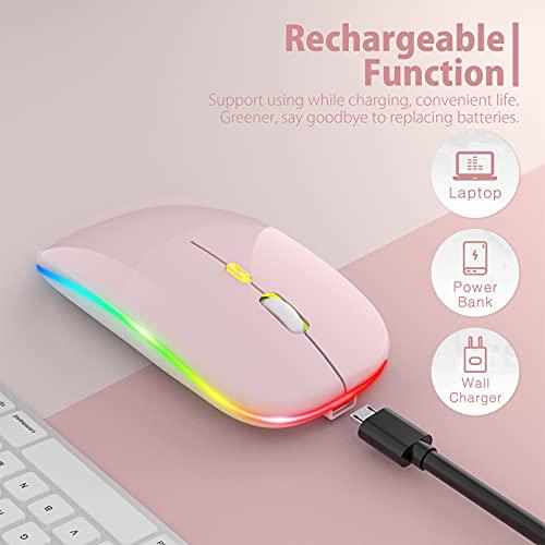OKIMO ?upgrade? led wireless mouse, slim silent mouse 2.4g portable mobile optical office mouse with usb &a; type-c receiver, 3 adjus