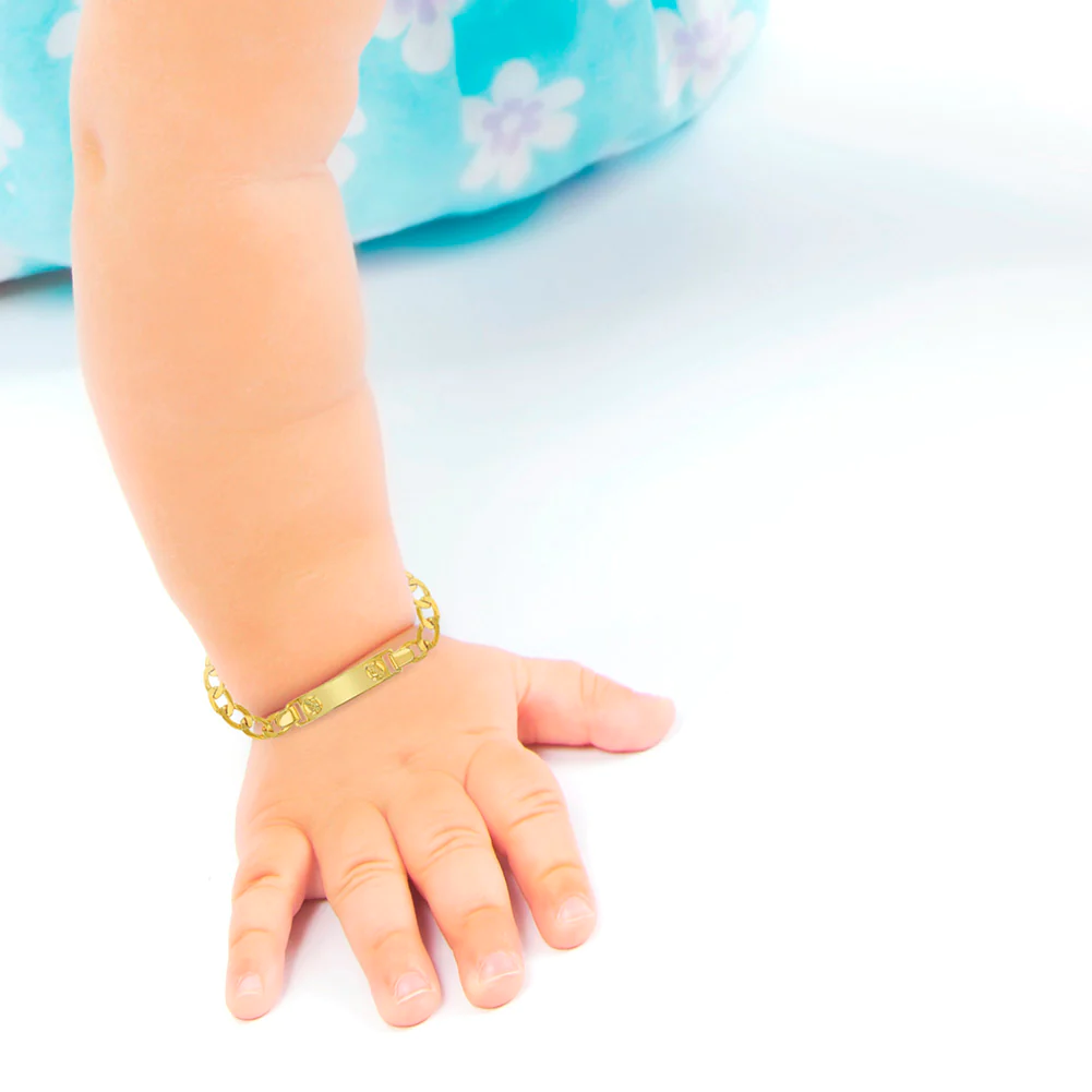 In Season Jewelry 18k Gold Plated Tag ID Identification Bracelet for Babies &a; Toddlers 5