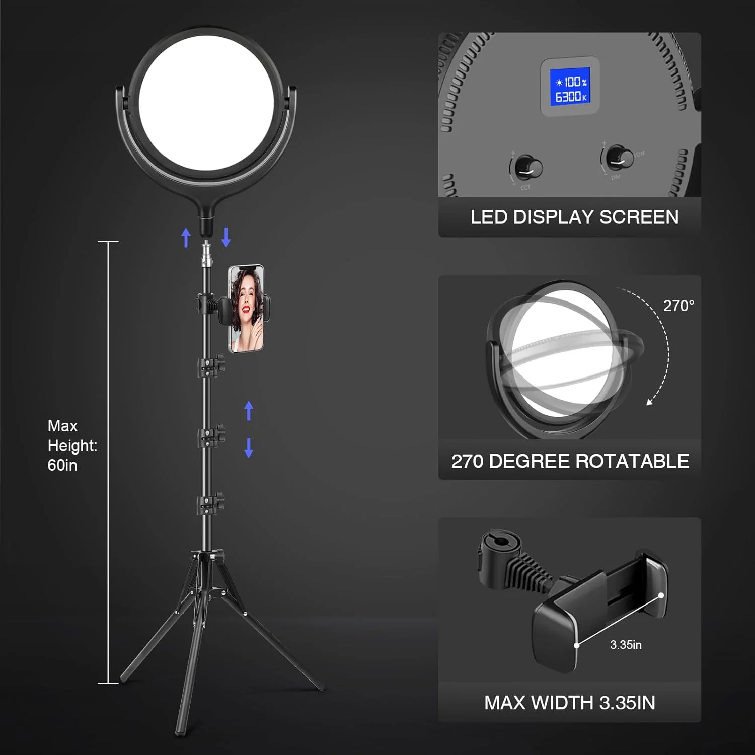 Zell Electronics Zell Lighting For Video Recording, Ring Light Tripod 10