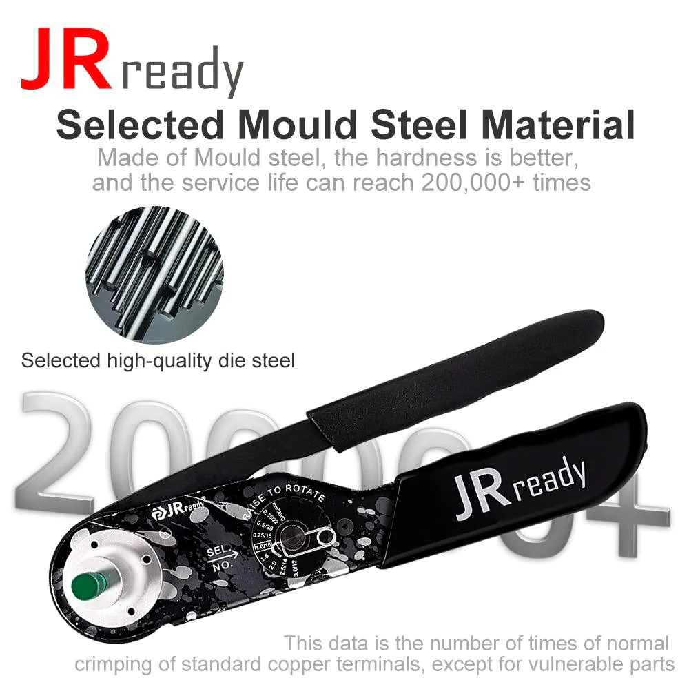 jrready new-dt2 deutsch crimp tool for dtp, dt, dtm connectors, size 12, 16, 20 solid contacts. equivalent to hdt 48 00 deuts
