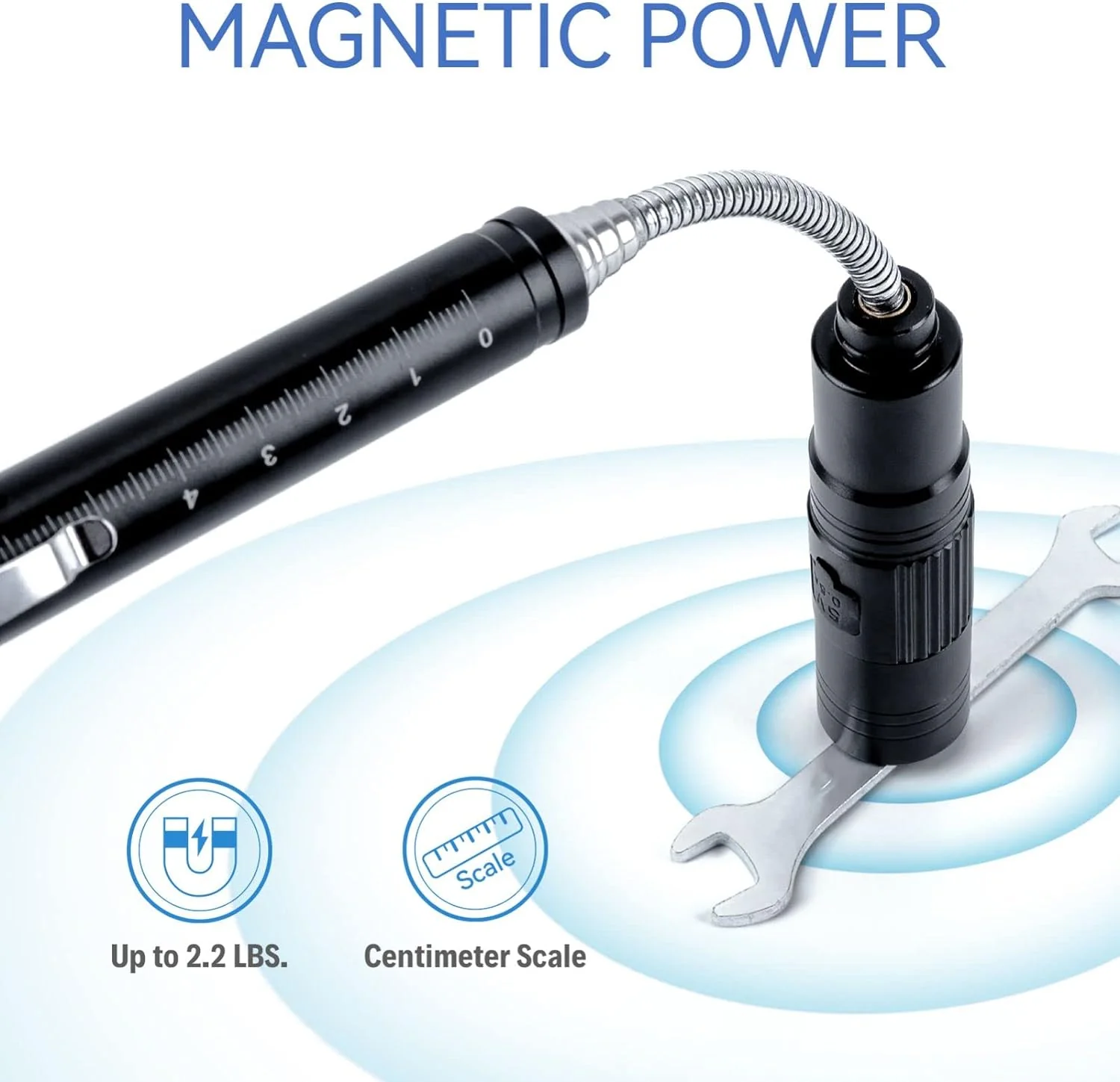 Manwald Rechargeable Magnetic Pickup Tool, Telescoping Flexible LED Flashlights, Unique Stocking Stuffers Gifts for Men, Perfect Magnet