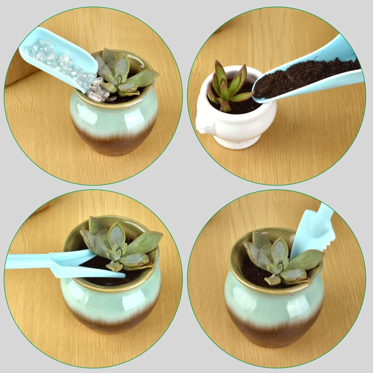 Excvalues 23 Pcs Succulent Tools, Mini Garden Tools0001 Set, Miniature Succulent Hand Tools with Plant Potting Tarp Mat, Transplanting To