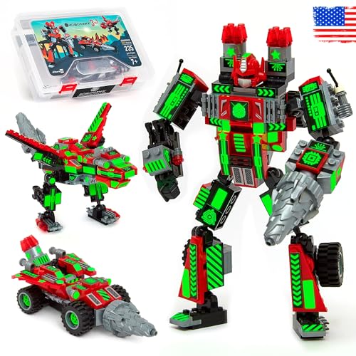 JITTERYgIT Mech Building Robot glow in The Dark Action Figure Toy Set, cool Space Super Hero christmas Birthday gift, Best Xmas