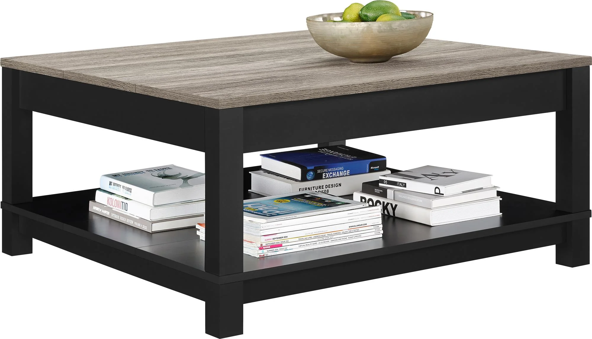 Dorel Carver Black/Sonoma Oak Coffee Table