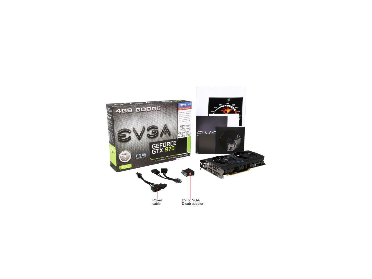 EVGA GeForce GTX 970 04G-P4-2978-KR 4GB FTW GAMING w/ACX 2.0, Silent Cooling Video Graphics Card