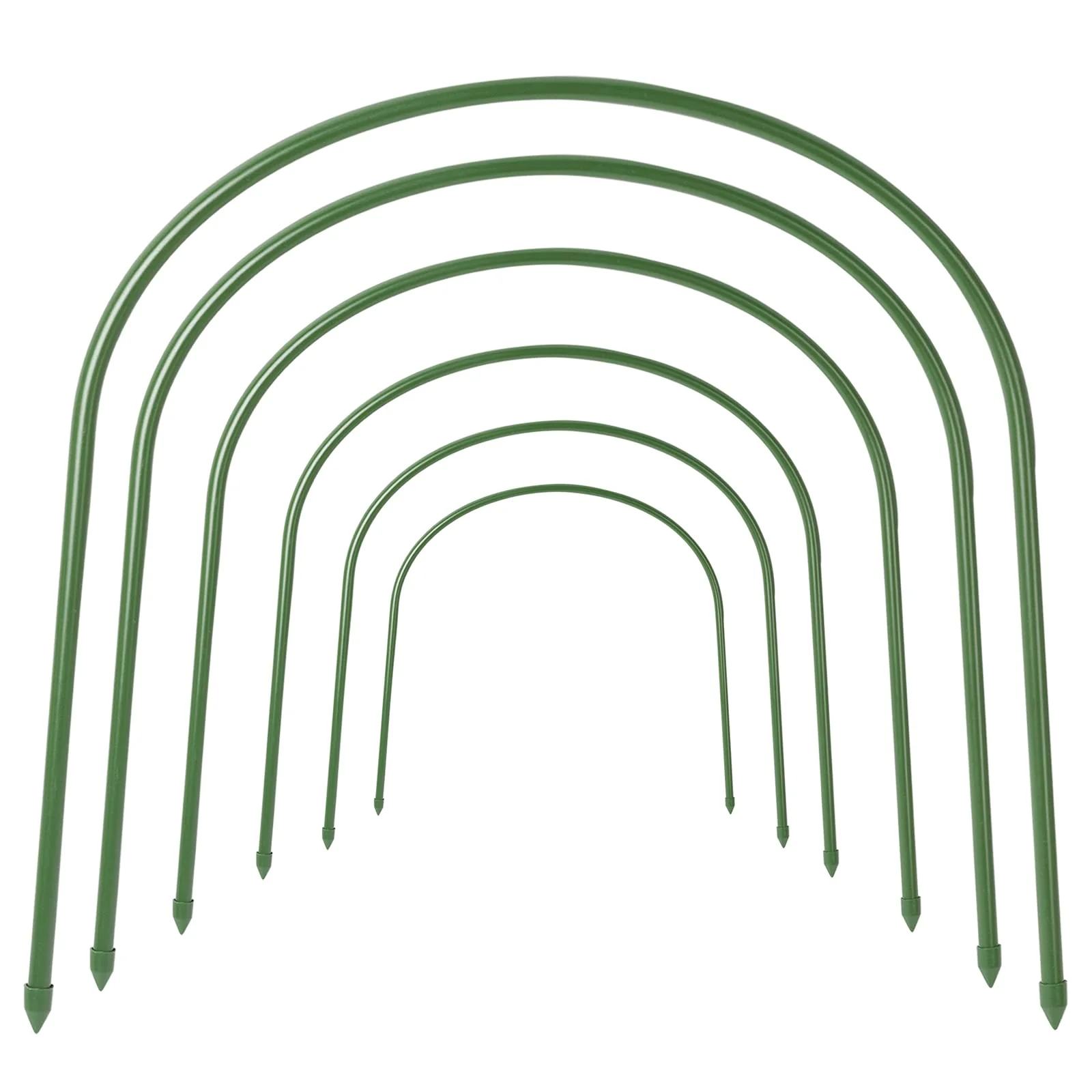 FOTMISHU 6Pcs Greenhouse Hoops, Garden Hoops Rust-Free Grow Tunnel 4.9ft Long Steel with Plastic Coated Support Hoops Frame for