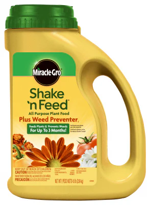 Miracle-Gro 1038361 Shake &s;N Feed All Purpose Plant Food Plus Weed Preventer1, 4.5 Lbs. - Quantity 1