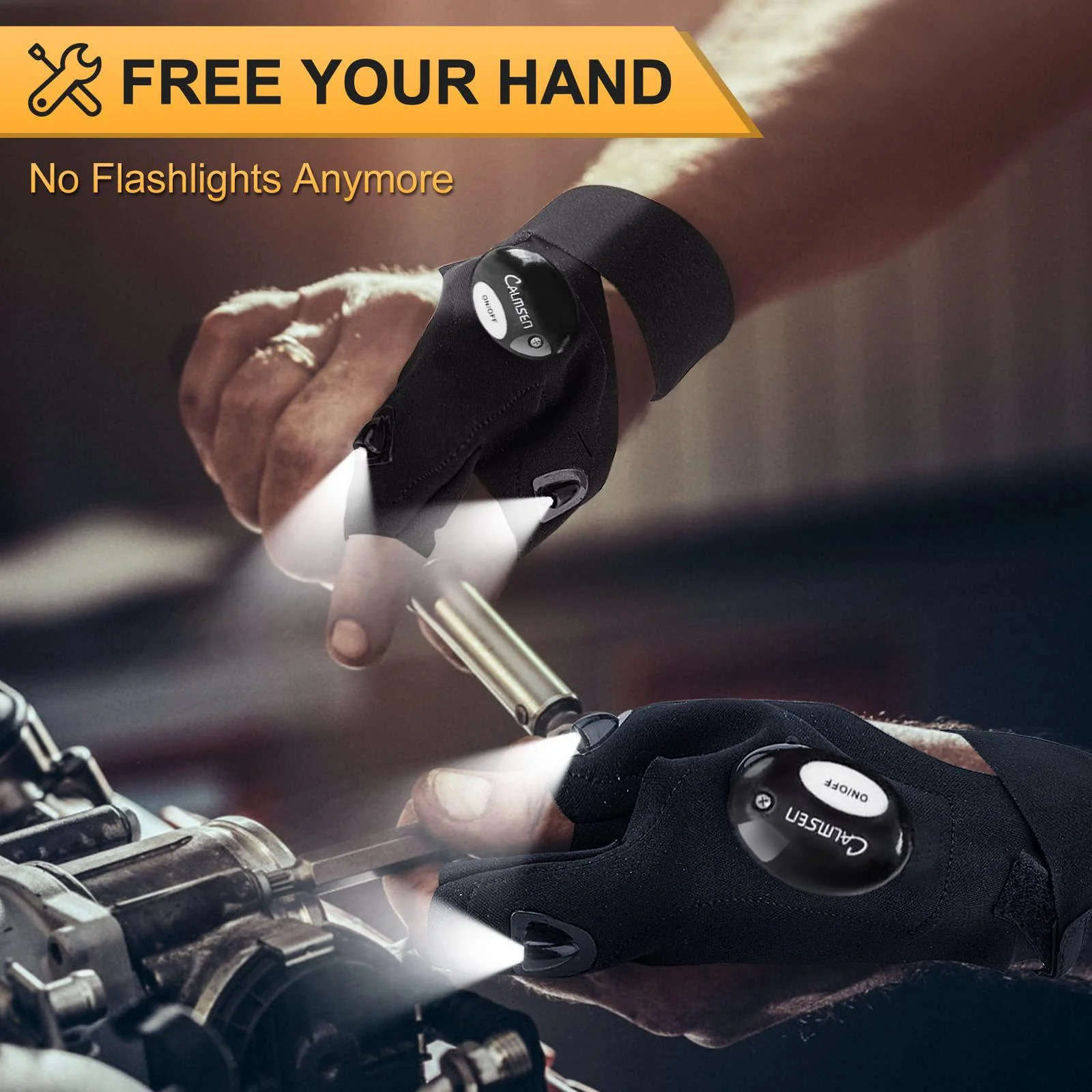 calmsen stocking stuffers for men?christmas gifts for men, gifts for men who have everything, led flashlights gloves cool gad