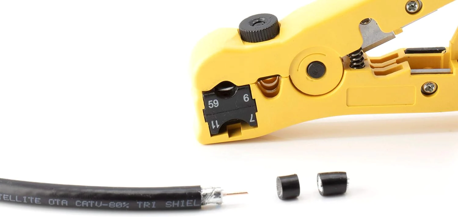 The Cimple Co Premium Coaxial Cable Cutter/Prepping Tool for RG59, RG6, RG7, and RG11 - Stripping Tool for Category Cable- CAT6 CAT5 CAT3 Str