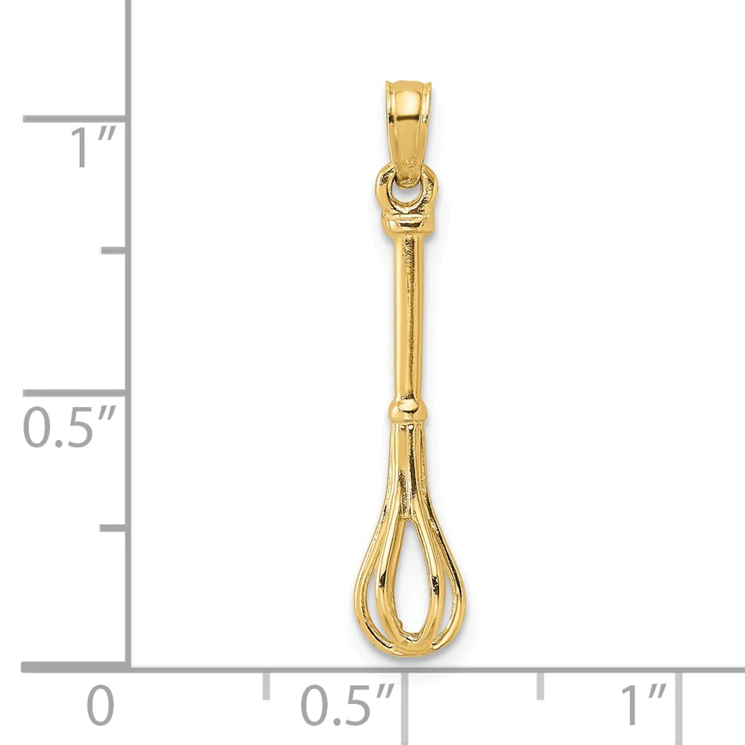 Jewelryweb 14k Gold 3-d Whisk High Polish Charm