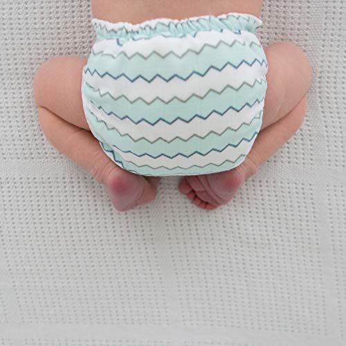 AMAZING BABY SmartNappy Cotton Muslin by Amazing Baby, NextGen Hybrid Cloth Diaper Cover + 1 Tri-fold Reusable Insert + 1 Reusable