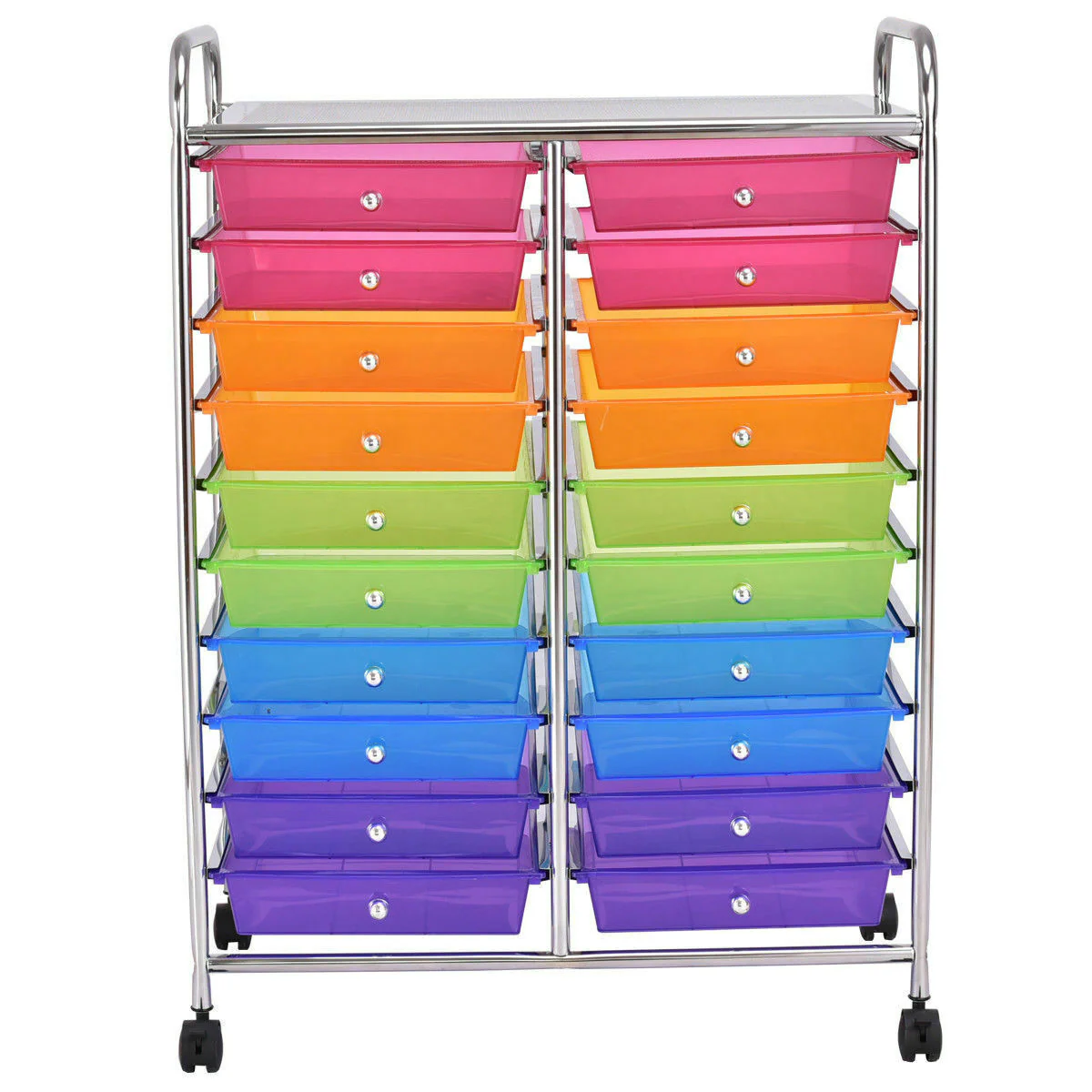 GCP Products 20 Drawers Rolling Cart Storage Scrapbook Studio Organizer Colorful