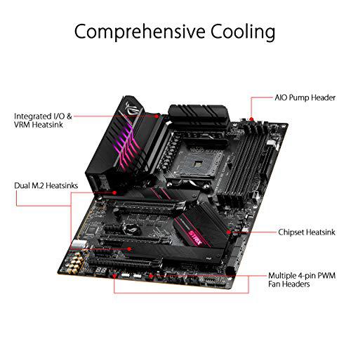 asus rog strix b550-xe gaming wifi amd am4 (zen 3/3rd gen ryzen) atx gaming motherboard (pcie 4.0, wifi 6, 2.5gb lan, 16(90a)