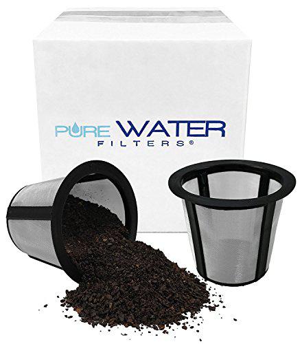 purewater filters reusable coffee basket mesh filter for single serve brewer models b30, b31, mini, b40, b50, b60, b70 (2 pac