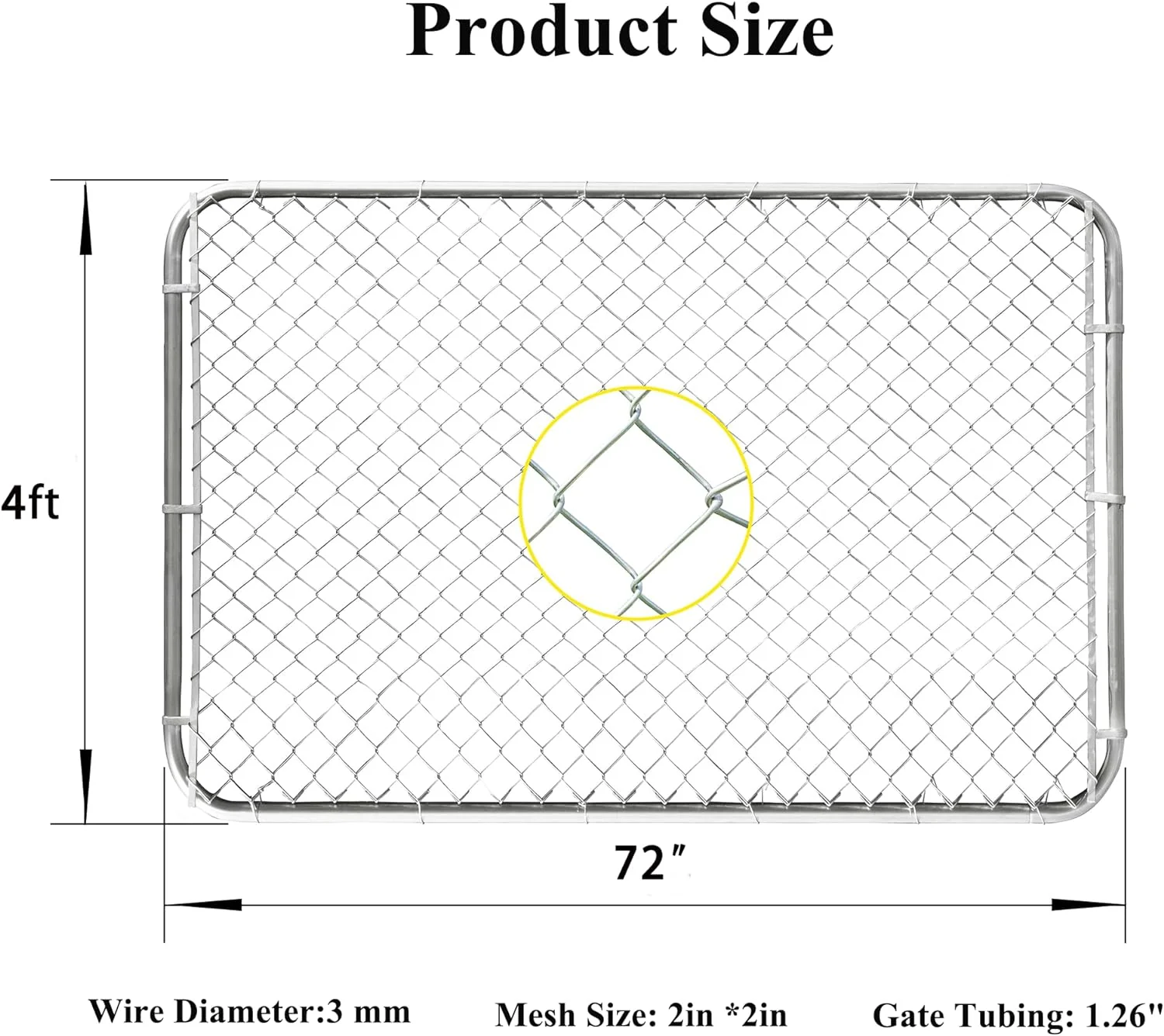 Generic HITTITE Adjustable Chain Link Fence Gate Kit, Anti-Rust Outdoor Garden Fence Gate, Heavy Duty Pedestrian Gate Walking Fence Gat