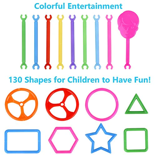 Juboury 1054Pcs Building Toy Building Blocks Bars Different Shape Educational Construction Engineering Set 3D Puzzle, Interlocki