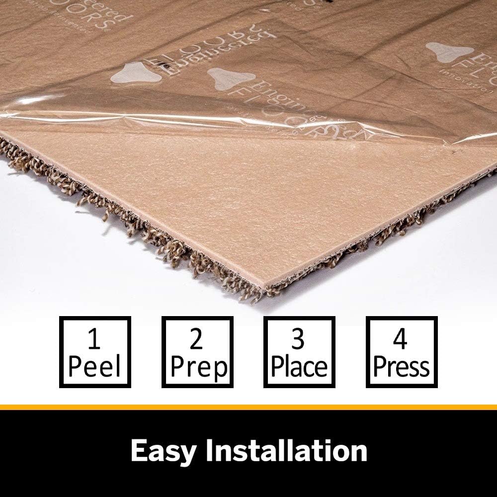 Engineered Flooring SMART SQUARES in A Snap 18&a;#226;&a;#128;&a;#157; x 18&a;#226;&a;#128;&a;#157; Residential Soft Carpet Tile, Peel