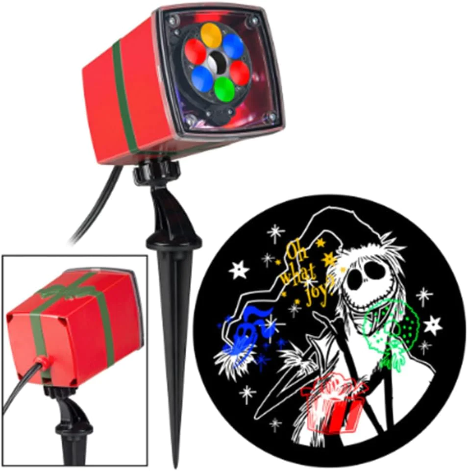 Gemmy Holiday Accents  Nightmare Before Christmas Jack Skellington Lightshow Projector Christmas Indoor/Outdoor Decoration, Multicolo
