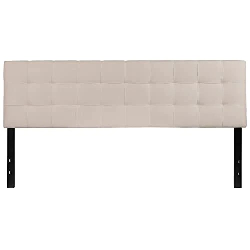Flash Furniture Bedford Tufted Upholstered King Size Headboard in Beige Fabric
