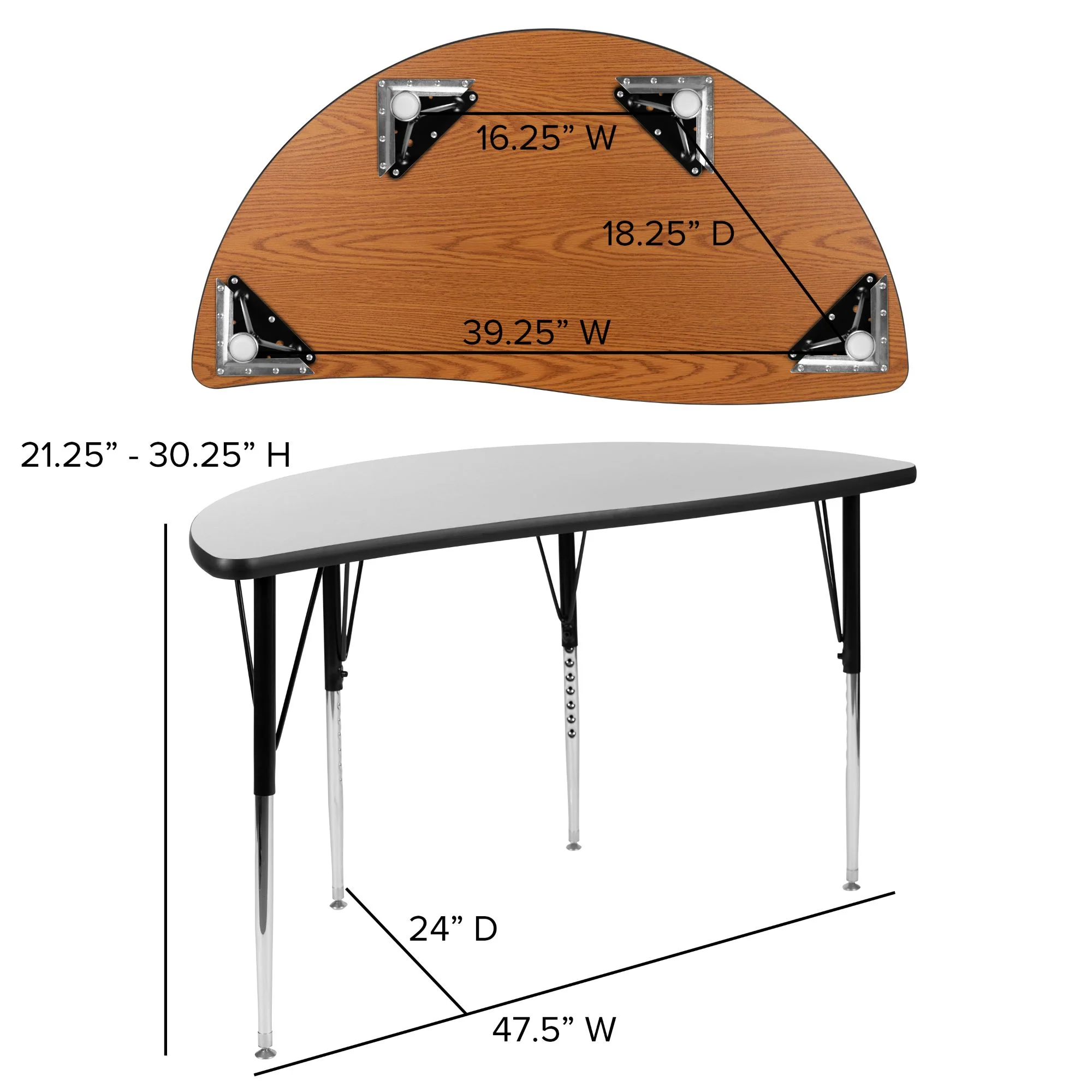 Flash Furniture 9-Piece Black and Smoke Gray Collaborative Activity Table Set 76