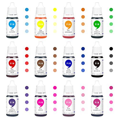 JIUPIN food coloring - 12 color vibrant cake food coloring set for baking, decorating, fondant and cooking - upgraded liquid concent