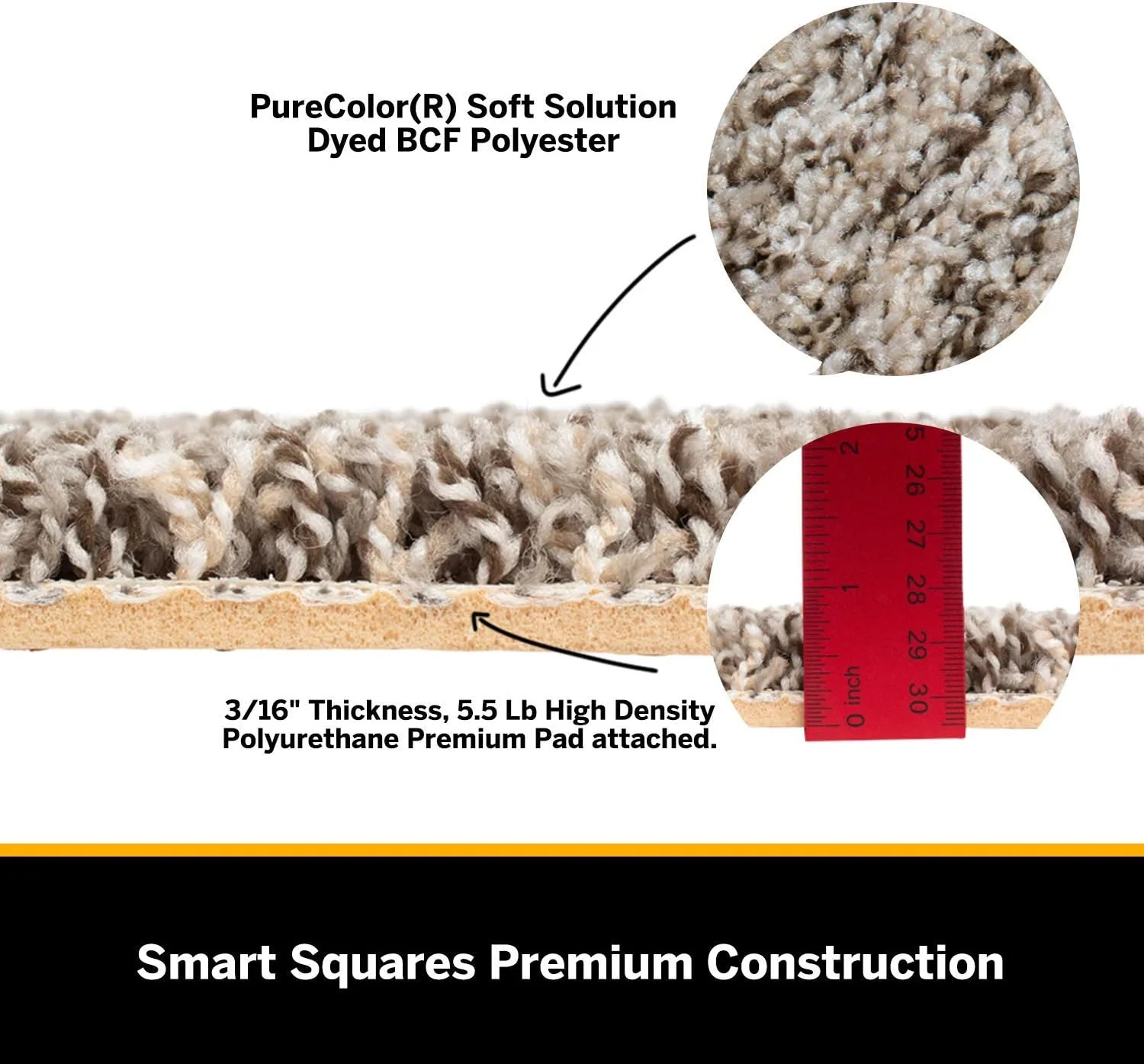 Engineered Floors Smart Squares in A Snap 9&a;#226;&a;#128;&a;#157; x 9&a;#226;&a;#128;&a;#157; Residential Soft Carpet Tile, Peel an