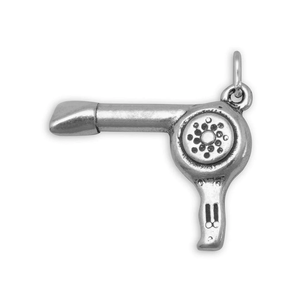 Jewelryweb Sterling Silver Hair Blowdryer Charm Measures 16x20mm