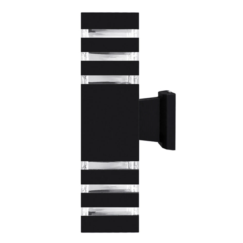 Great Choice Products 8Pcs Dual Head Led Up Down Wall Light Sconce Lamps Fixture Garden Outdoor Black