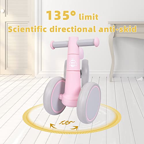 HUMBLE-BEE Toddler Balance Bike for Age 10-36 Months Gifts for Boys or Girls One Year Old No Pedal Infant 4 Wheels Bicycle Mini
