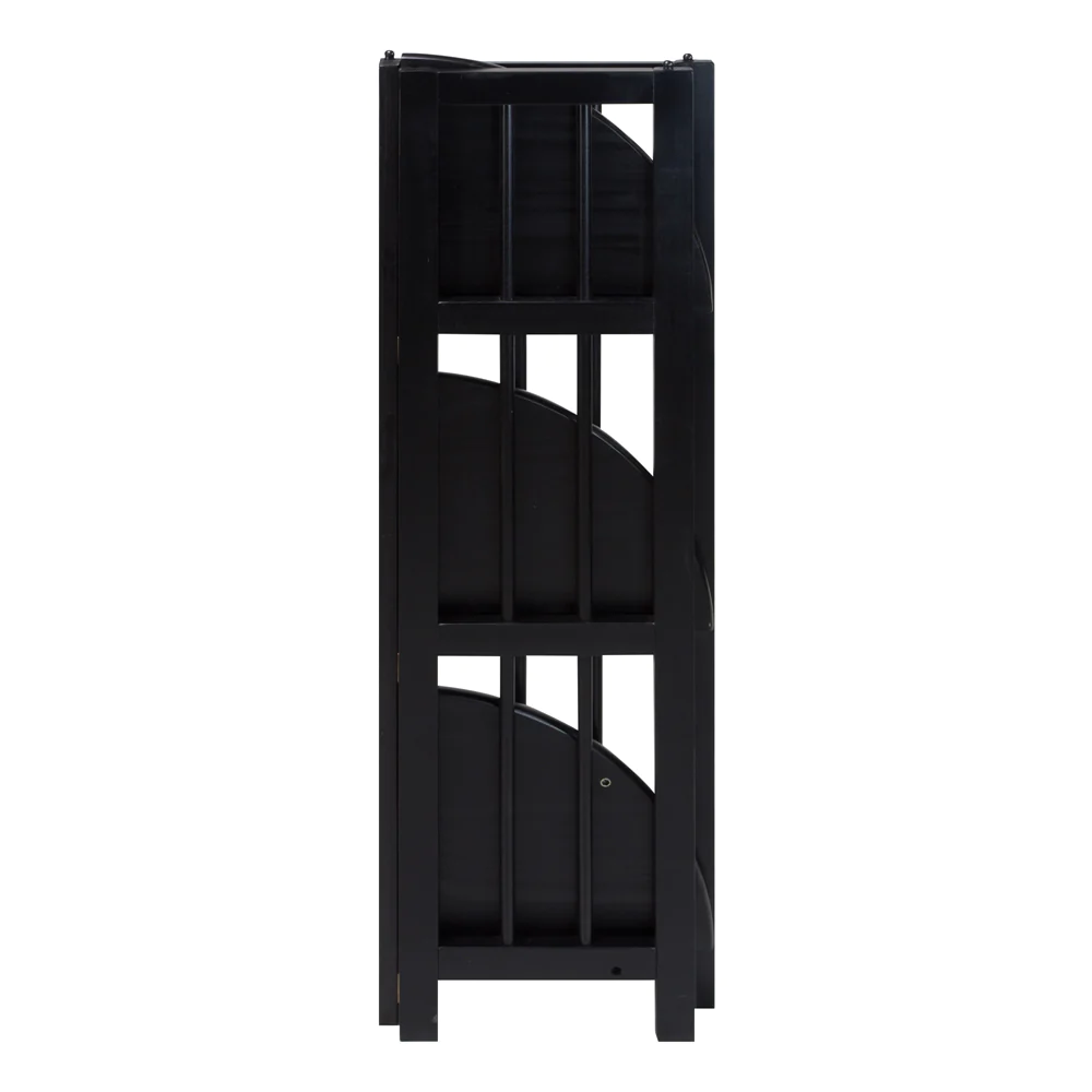 Casual Home 4-Shelf Corner Folding Bookcase-Black