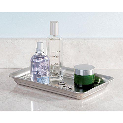 idesign metal vanity tray, non-slip guest towel board for bathroom, kitchen, office, craft room, countertops, closets, 6.5