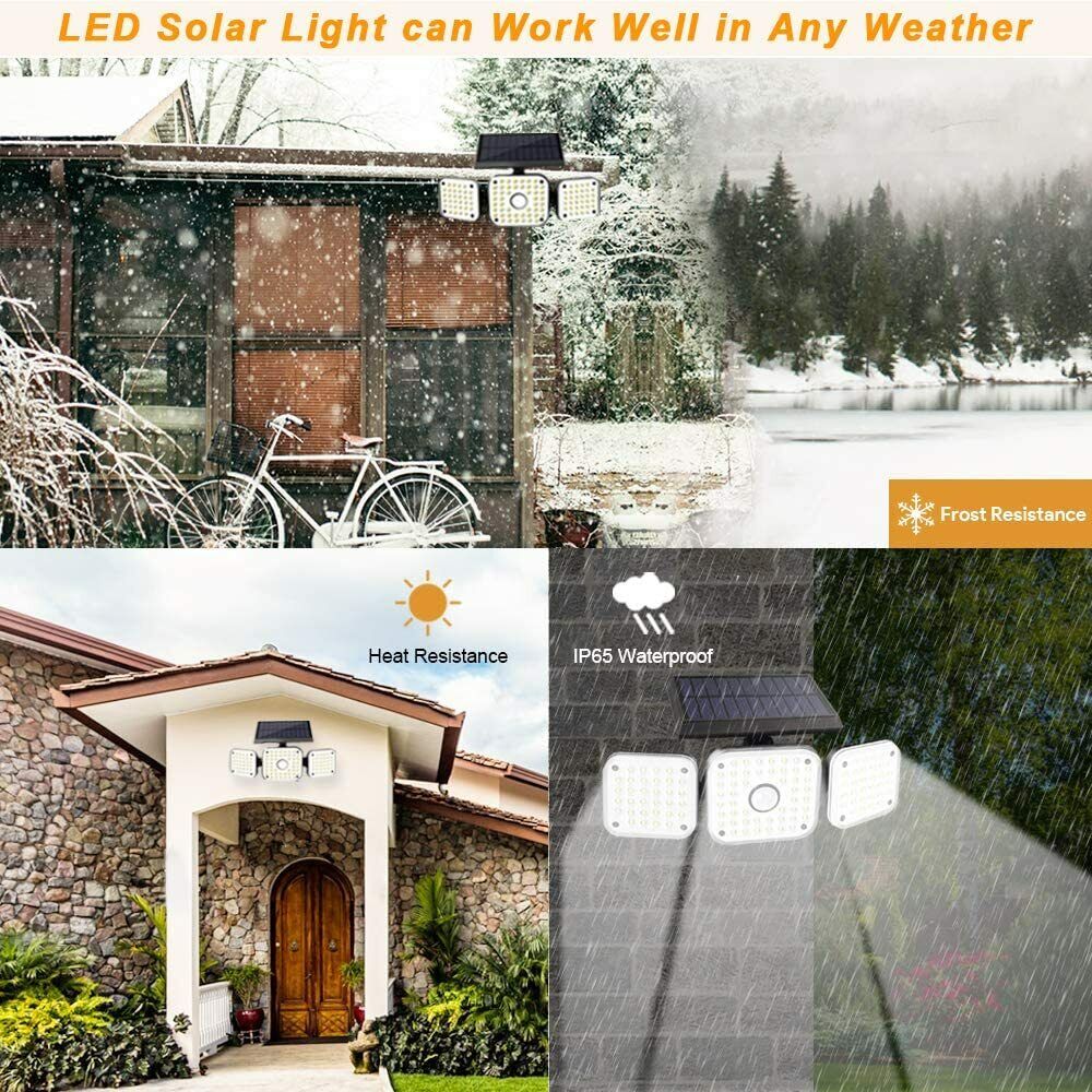 GCP Products 112 Led Solar Lamp Motion Sensor Wall Light Waterproof 3 Modes Garden Porch Us
