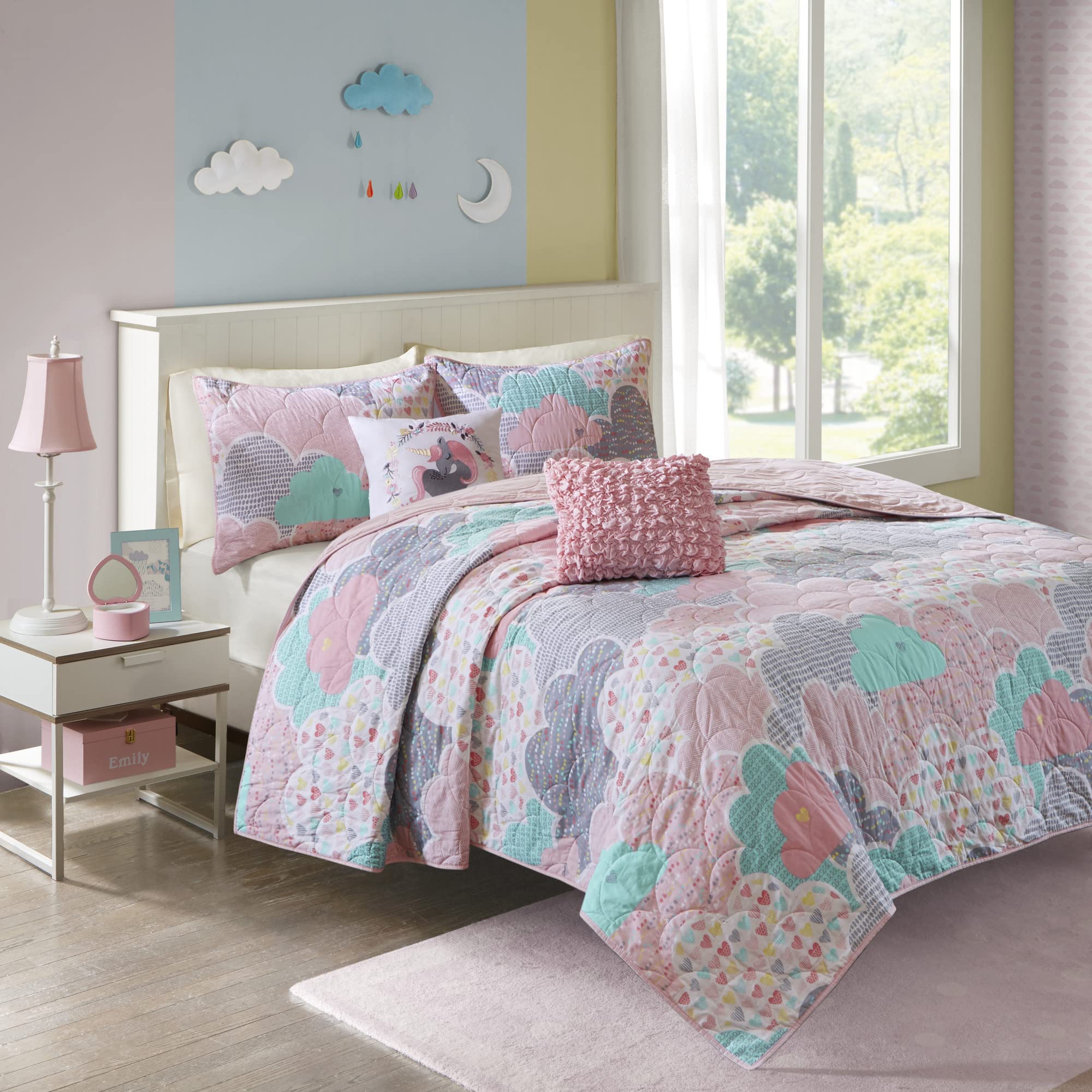 Urban Habitat Kids Reversible Cotton Quilt Set - Vibrant Fun, Playful Print, All Season Children Bedding Coverlet Bedspread, Dec