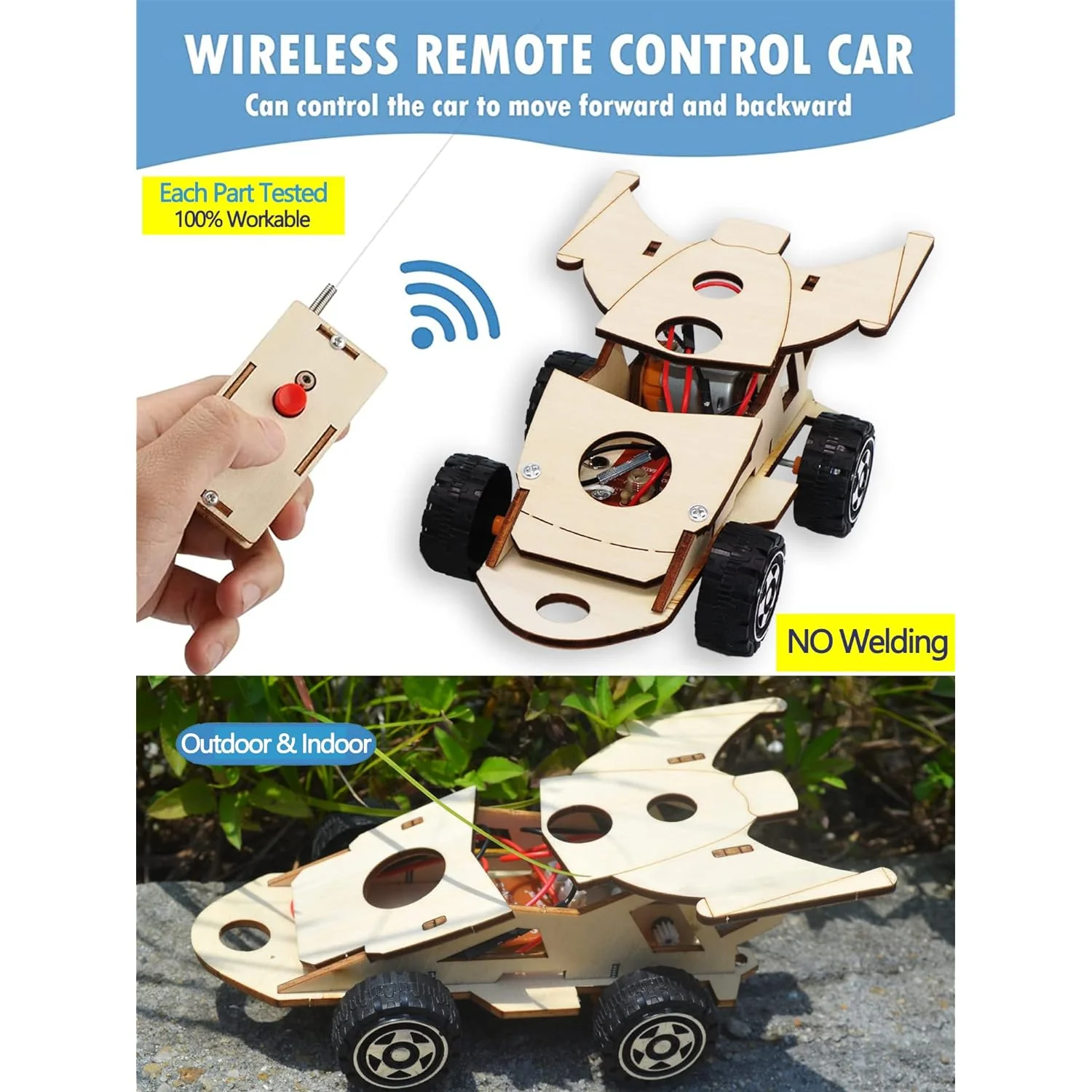 Great Choice Products Wooden Solar &a; Wireless Remote Control Car Model Kits To Build - Diy Science Experiment And Educational Stem Toys For Ki…