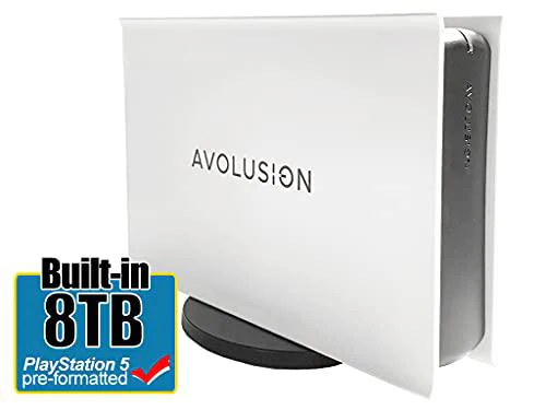 avolusion pro-5x series 8tb usb 3.0 external gaming hard drive for ps5 game console (white) - 2 year warranty