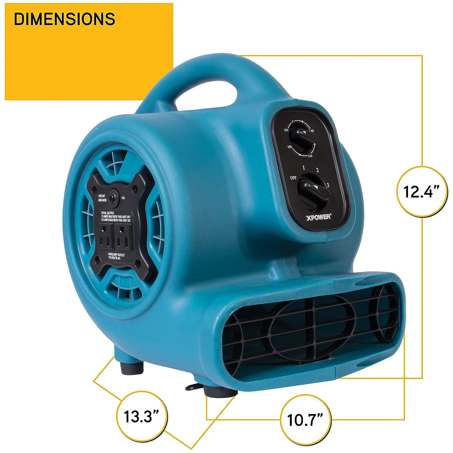 GCP Products P-230At Mini Mighty 1/4 Hp 925 Cfm Centrifugal Air Mover, Carpet Dryer, Floor Fan, Blower, Stackable, Daisy Chain, For Water …