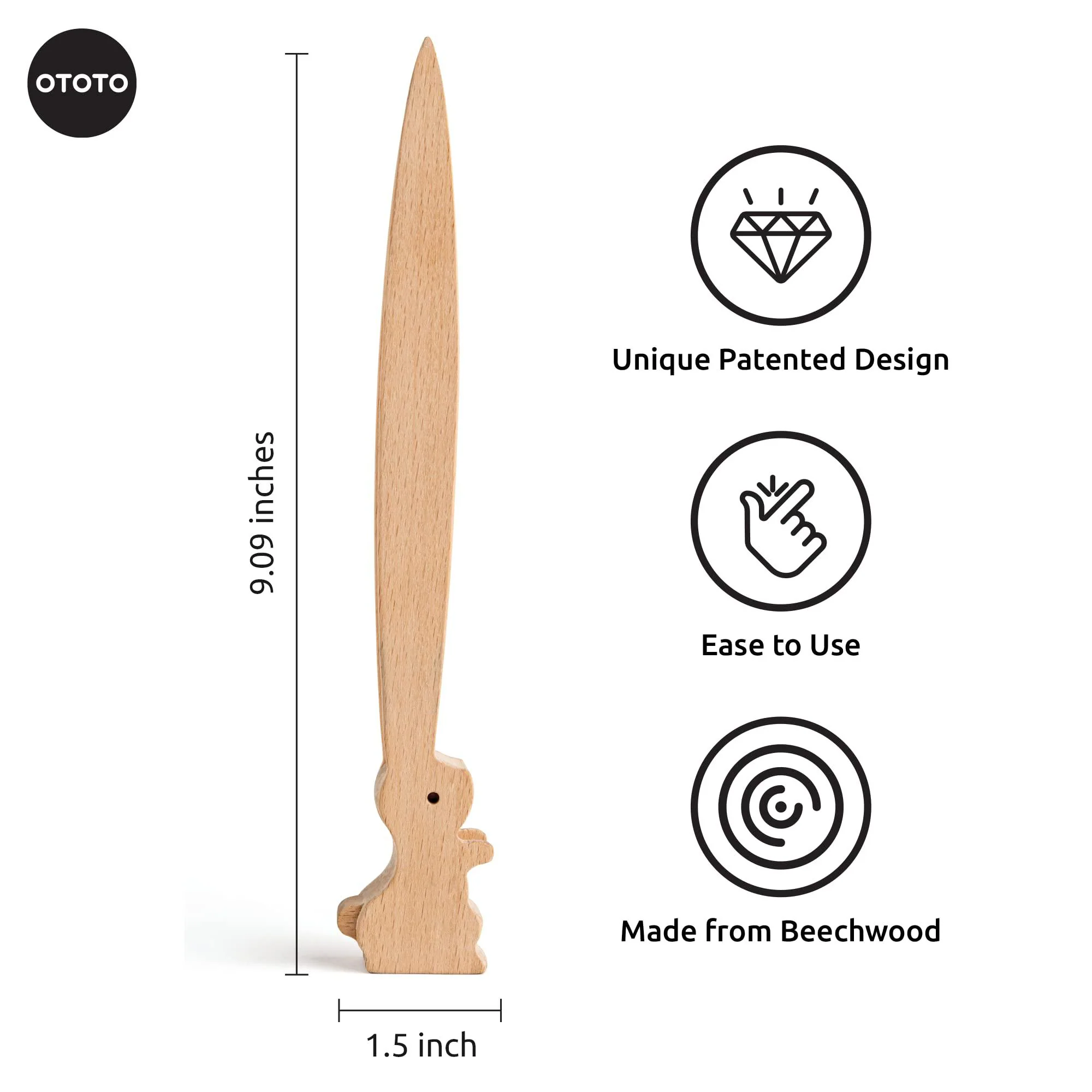 ototo bernie bunny toaster tongs - rabbit toast wooden tongs - multipurpose mini tongs for appetizers, utensils &a; cute kitche