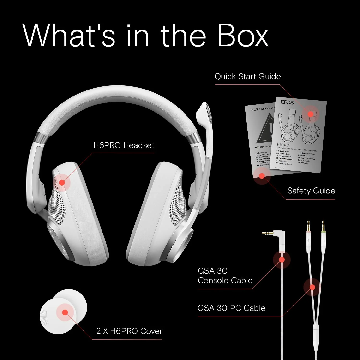 GCP Products H6Pro Open Acoustic Gaming Headset (Ghost White)