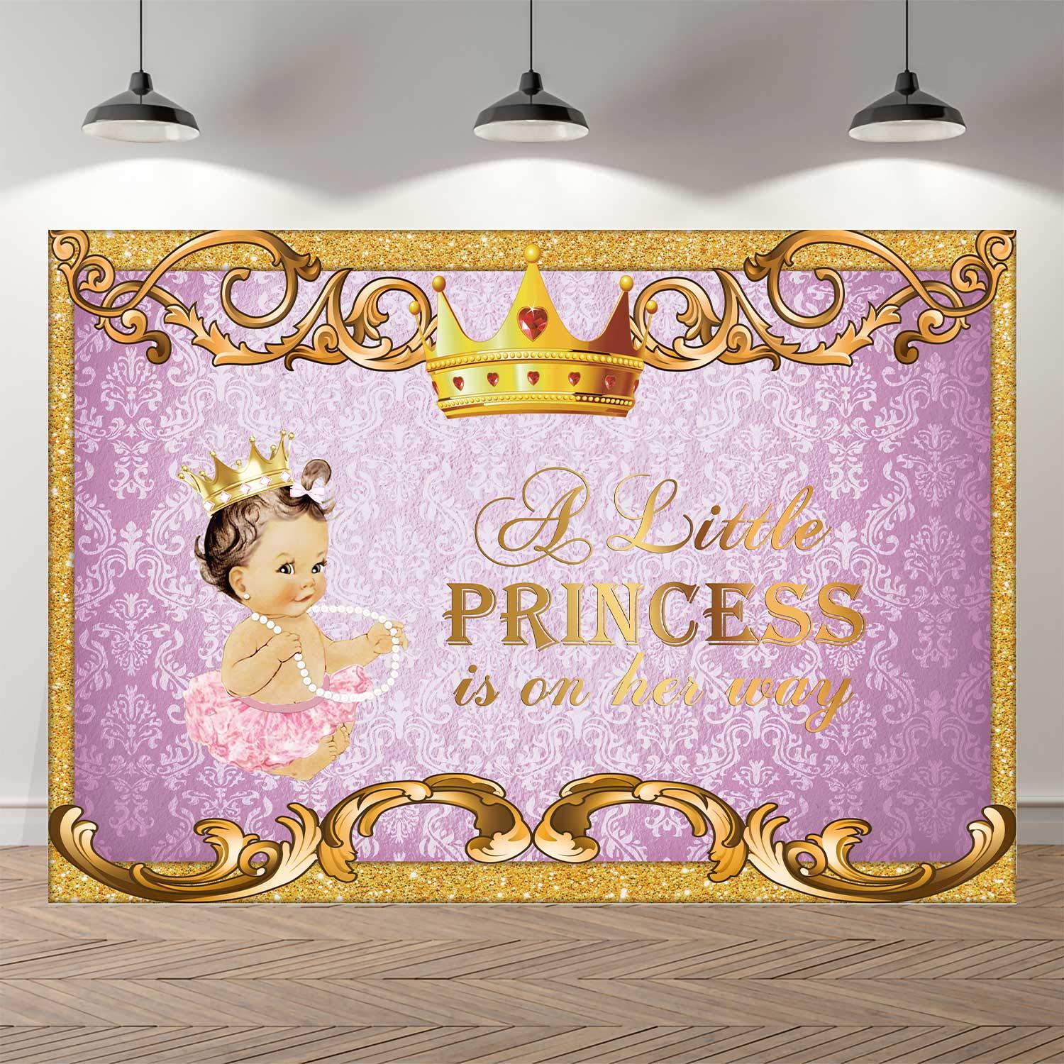 seekpro 7x5ft thin vinyl little princess white baby shower backdrop girl baby shower party banner decoration backdrops rainbo