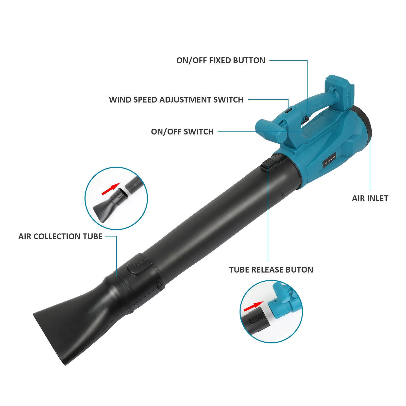 Great Choice Products For Makita 18V Fixed Speed Compact Battery Cordless Leaf Blower Vacuum Tool
