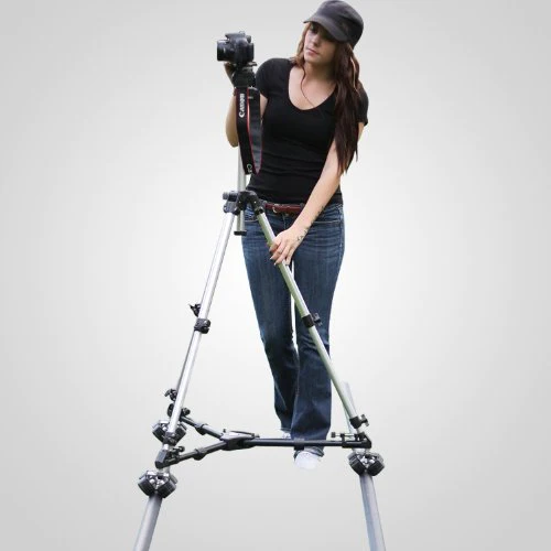 Glide Gear SYL 101 Video Floor Tripod Camera Dolly Aluminum 12 ft Track with Carry Bag