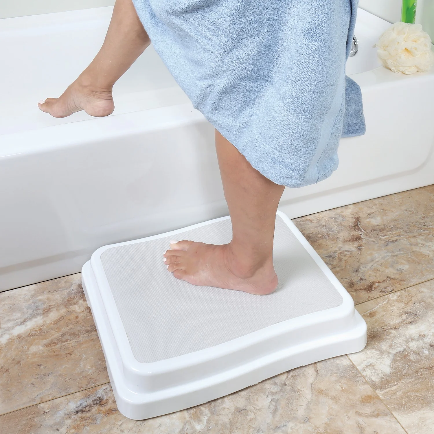 SUPPORT PLUS Stackable Bath Step - Set of 3 Slip-Resistant Safety Step Stools