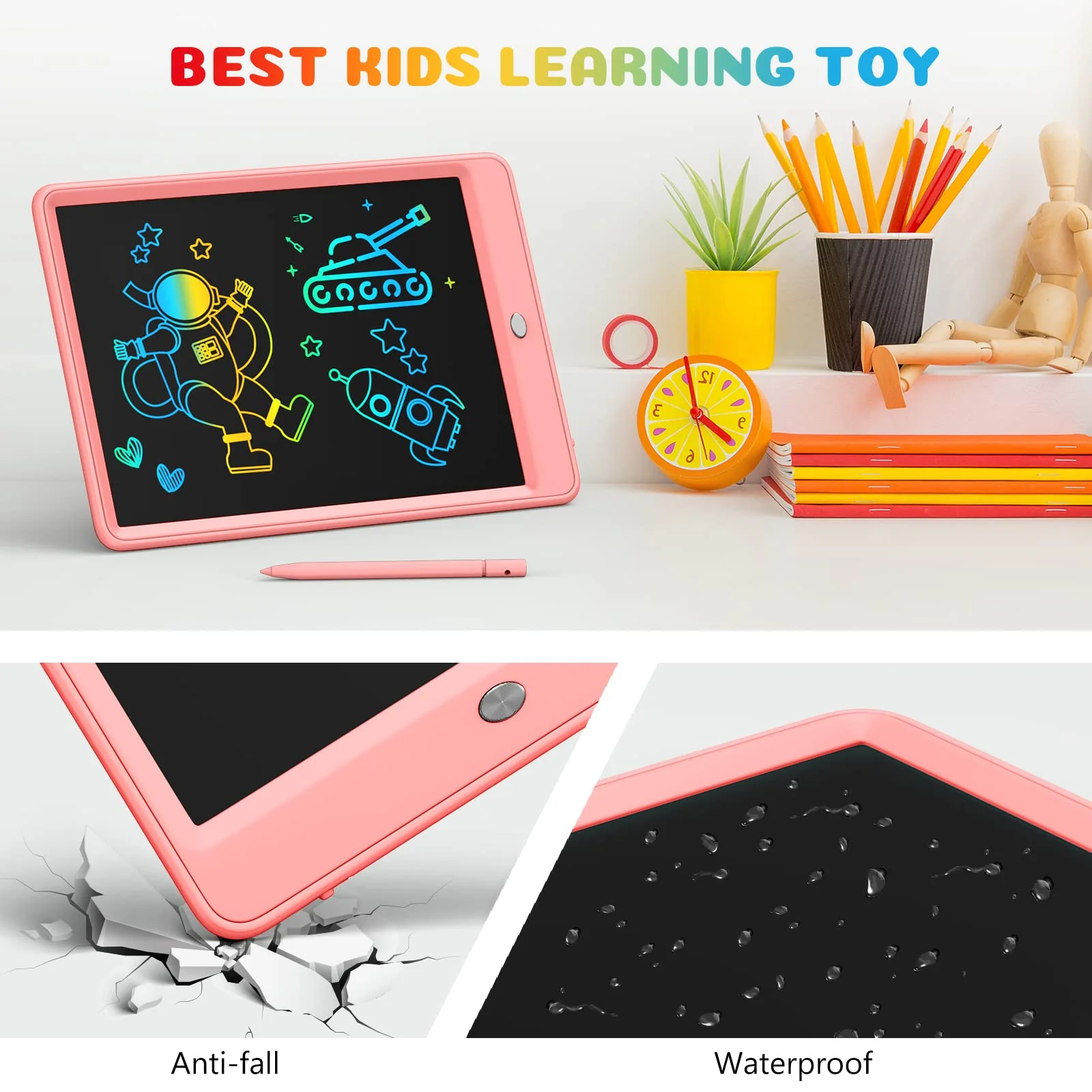 Gamejoy LCD Writing Tablet 2 Pack for Kids 10 Inch Colorful Screen, Toddler Educational Toys for 2 3 4 5 6 Years Old Boys and Girls, Reu