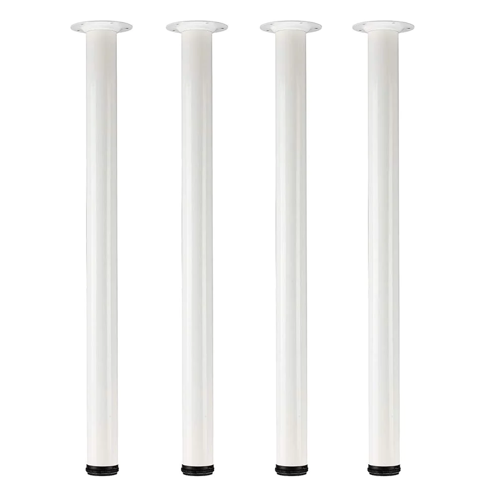 QLLY 29.5 inch / 75cm Adjustable Tall Metal Desk Legs, Office Table Furniture Leg Set, Set of 4 (75cm, White)