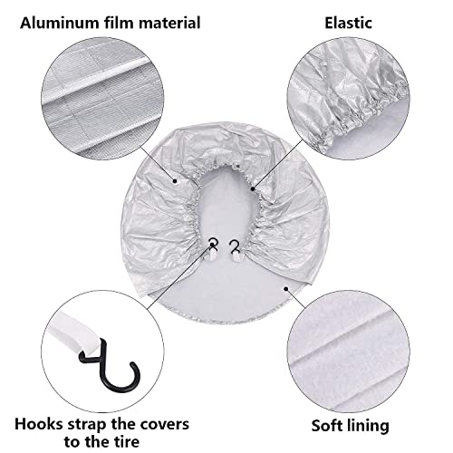 Kohree Tire Covers for RV Wheel Covers Set of 4, Trailer Camper Motorhome Wheel Covers for 27