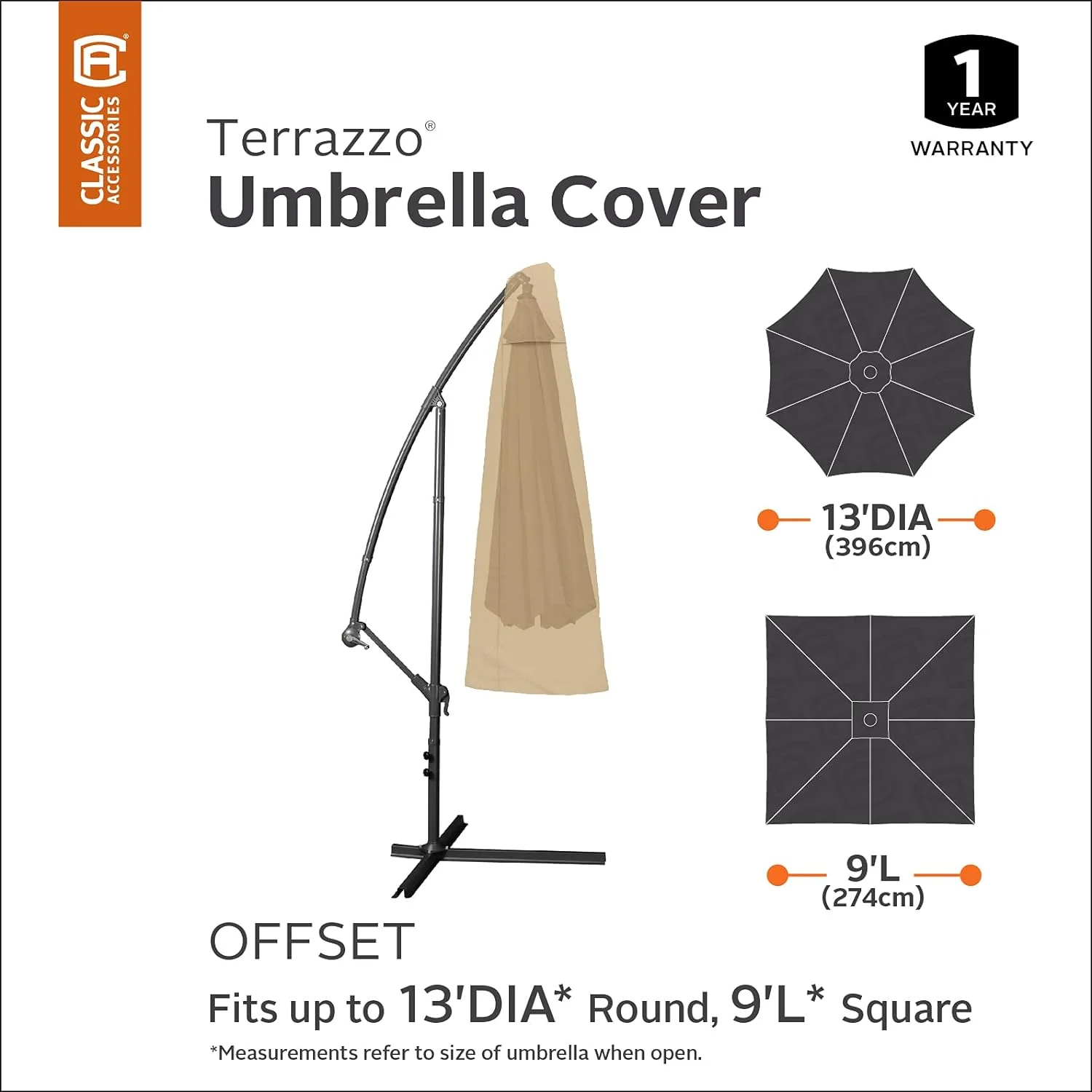 Classic Accessories Terrazzo Offset Umbrella Cover
