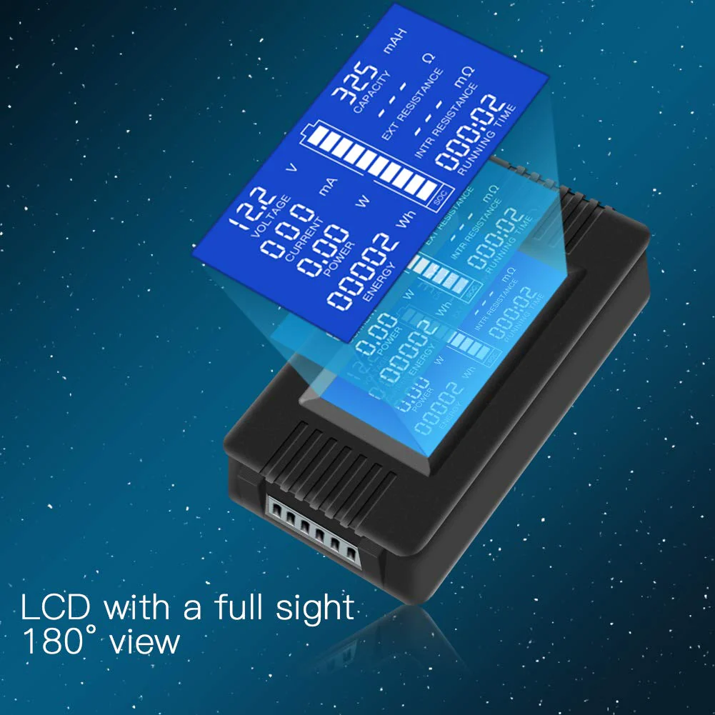 Generic DC Multifunction Battery Monitor Meter,0-200V,0-300A (Widely Applied to 12V/24V/48V RV/Car Battery) LCD Display Digital Current