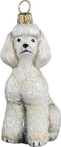 Great Choice Products White Toy Poodle Dog Polish Blown Glass Christmas Ornament Holiday Decoration