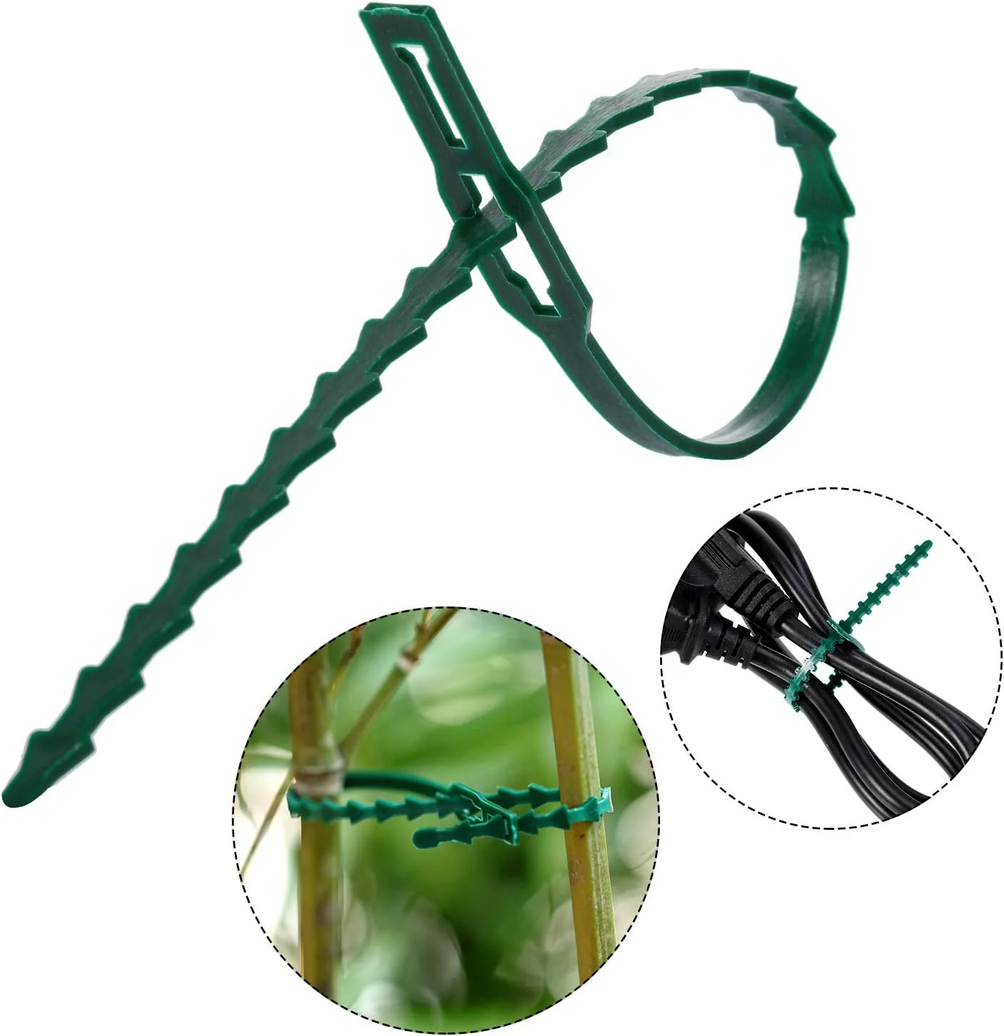 Willbond 200 Pieces Adjustable Plant Ties Flexible Garden Plant Ties, Green Multi-Function Sturdy Garden Plant Twist Tie Plastic Garden